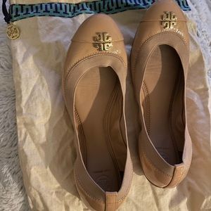Tory Burch Jolie Ballet Flats Royal Tan Sz 9